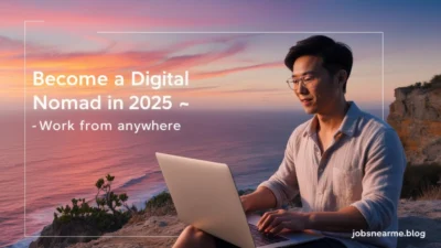 Person working remotely from a scenic travel location