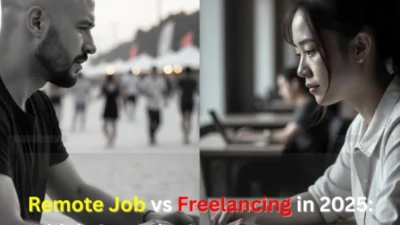 Comparison of remote work vs freelancing lifestyle in 2025