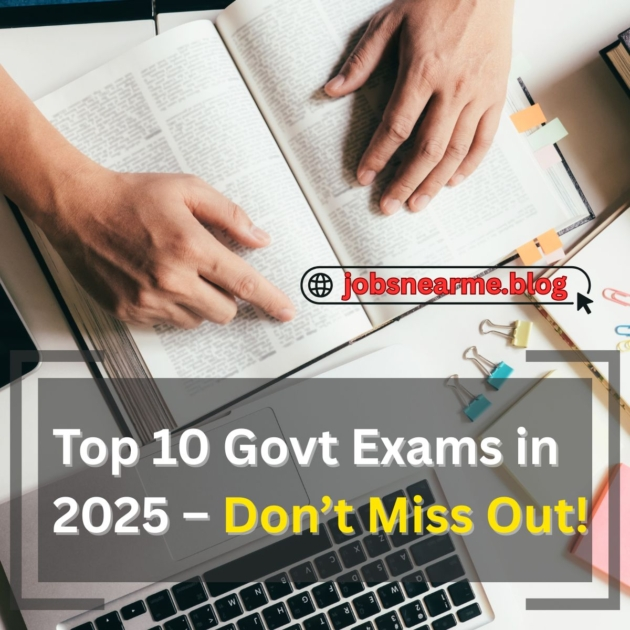 Student preparing for India’s top govt exams in 2025 with books and laptop