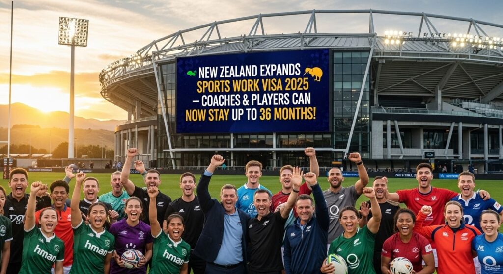New Zealand Expands Sports Work Visa 2025 – Coaches & Players Can Now Stay Up to 36 Months!