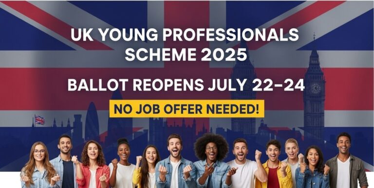 UK Young Professionals Scheme 2025 Ballot Reopens July 22–24 – No Job Offer Needed!