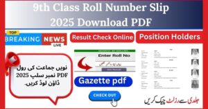 9th Class Roll Number Slip 2025 Download PDF