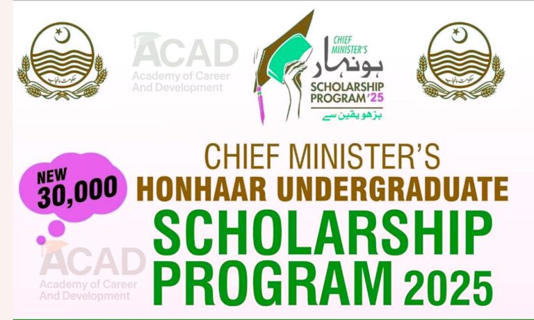 Chief Minister Honhaar 30000 Undergraduate Scholarship Program 2025