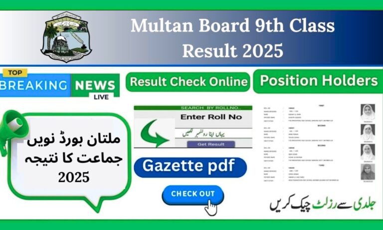 Multan Board 9th Class Result 2025